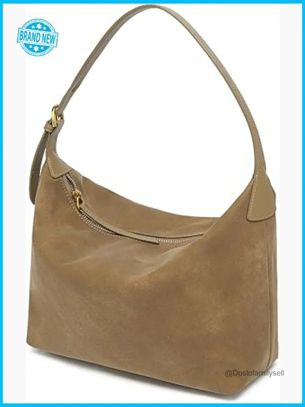 Medium Suede Hobo Bag Slouchy Crossbody Purse Adjustable Strap Shoulder Bag